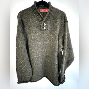West End Ireland sweater knit Donegal-style Dark green flecked XXL unisex